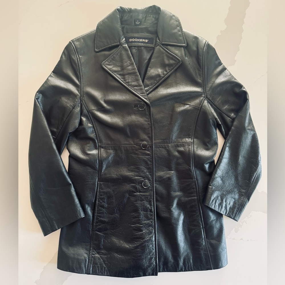 Vintage 90's Docker's Genuine Leather Blazer/Jacket - Size Small